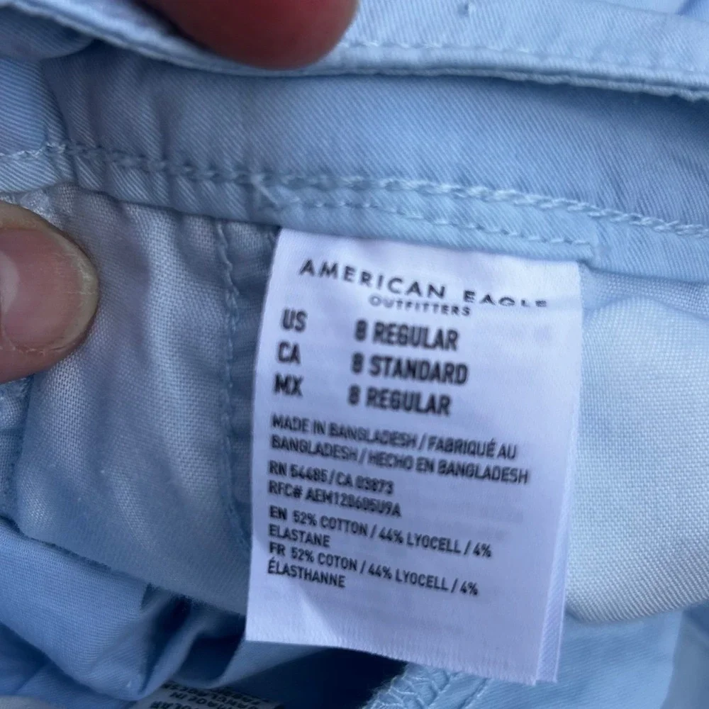 American Eagle Light Blue Pleated Mini Skirt 8 Regular Tennis Preppy‎ Pockets